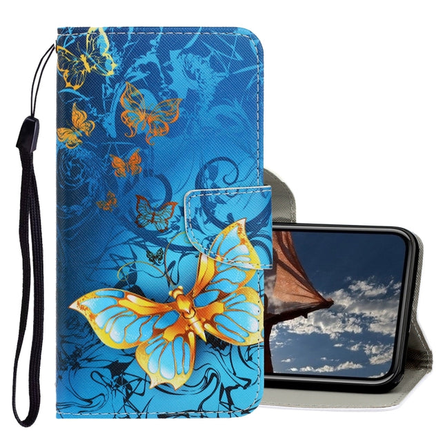 For iPhone XR 3D Colored Drawing Horizontal Flip PU Leather Case with Holder & Card Slots & Wallet(Jade Butterfly)-garmade.com