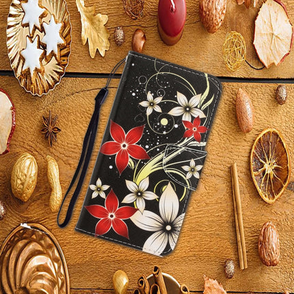 For iPhone XR 3D Colored Drawing Horizontal Flip PU Leather Case with Holder & Card Slots & Wallet(Red Flower)-garmade.com