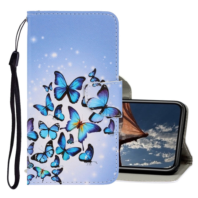 For iPhone XR 3D Colored Drawing Horizontal Flip PU Leather Case with Holder & Card Slots & Wallet(Multiple Butterflies)-garmade.com