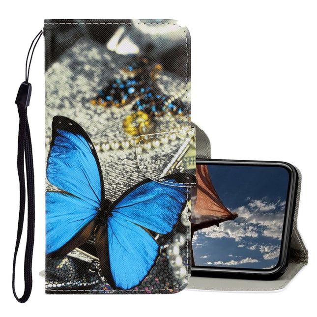 For iPhone XR 3D Colored Drawing Horizontal Flip PU Leather Case with Holder & Card Slots & Wallet(A Butterfly)-garmade.com