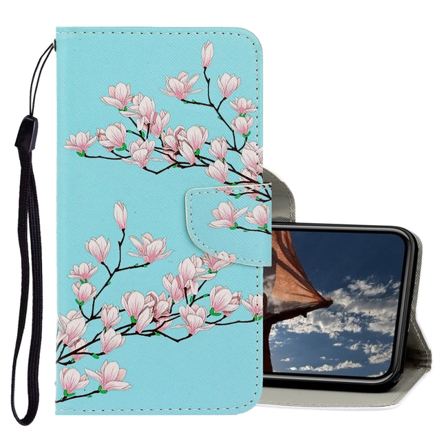 For iPhone XS Max 3D Colored Drawing Horizontal Flip PU Leather Case with Holder & Card Slots & Wallet(Magnolia)-garmade.com