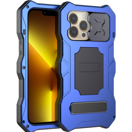 Camshield Shockproof Waterproof Dustproof Metal Case with Holder For iPhone 13 Pro(Blue)-garmade.com