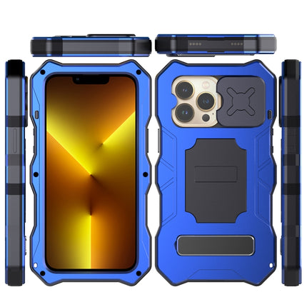 Camshield Shockproof Waterproof Dustproof Metal Case with Holder For iPhone 13 Pro(Blue)-garmade.com