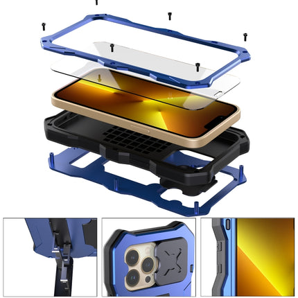 Camshield Shockproof Waterproof Dustproof Metal Case with Holder For iPhone 13 Pro(Blue)-garmade.com