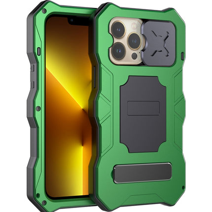 Camshield Shockproof Waterproof Dustproof Metal Case with Holder For iPhone 13 Pro(Green)-garmade.com