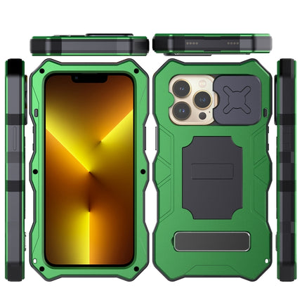 Camshield Shockproof Waterproof Dustproof Metal Case with Holder For iPhone 13 Pro(Green)-garmade.com