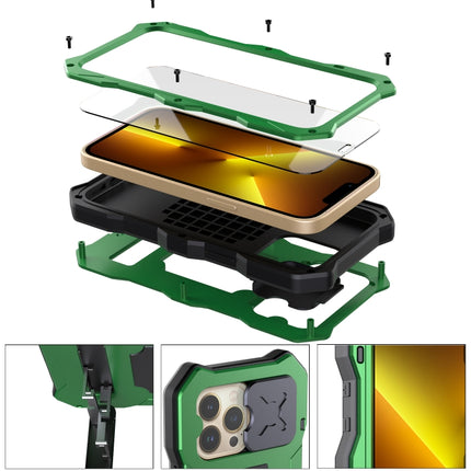 Camshield Shockproof Waterproof Dustproof Metal Case with Holder For iPhone 13 Pro(Green)-garmade.com