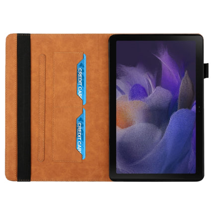 For Samsung Galaxy Tab A8 10.5 2021 X200/X205 Rhombus Skin Feel Horizontal Flip Tablet Leather Case with Card Slots & Holder(Brown)-garmade.com