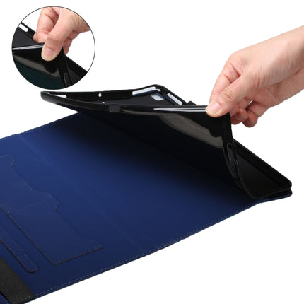 For Samsung Galaxy Tab A8 10.5 2021 X200/X205 Rhombus Skin Feel Horizontal Flip Tablet Leather Case with Card Slots & Holder(Royal Blue)-garmade.com