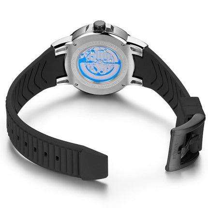 BAOGELA 6772G Round Dial Silicone Strap Luminous Clock Mechanical Watch For Men(Gun Shell Black Surface Black Belt)-garmade.com