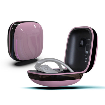 Mirror Surface Silicone + PC Wireless Earphone Protective Case for Beats Powerbeats Pro(Pink+Black)-garmade.com