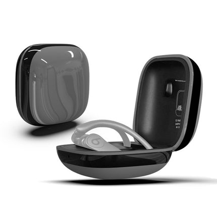 Mirror Surface Silicone + PC Wireless Earphone Protective Case for Beats Powerbeats Pro(Grey+Black)-garmade.com