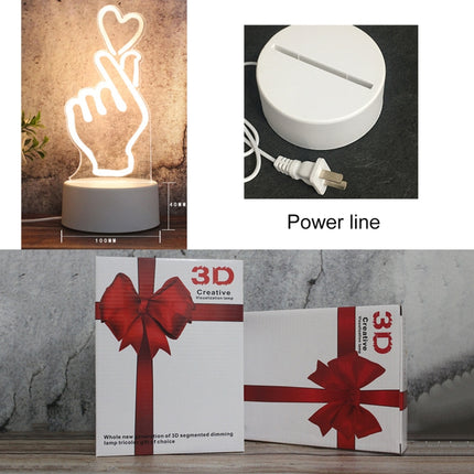 White Base Creative 3D Tricolor LED Decorative Night Light, Button Plug Version, Shape:Cat(White-Warm-Warm White)-garmade.com