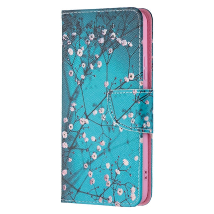 For Samsung Galaxy S22+ 5G Colored Drawing Pattern Horizontal Flip Phone Leather Case with Holder & Card Slots & Wallet(Plum Blossom)-garmade.com