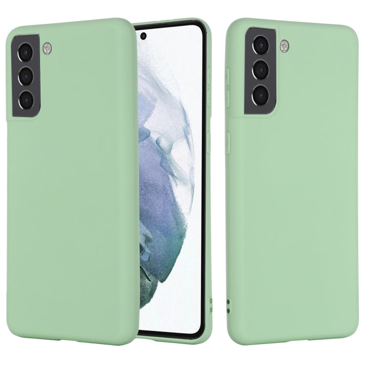 For Samsung Galaxy S22 5G Pure Color Liquid Silicone Shockproof Full Coverage Phone Case(Green)-garmade.com