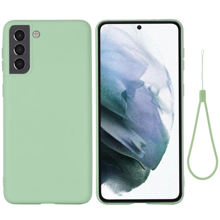 For Samsung Galaxy S22 5G Pure Color Liquid Silicone Shockproof Full Coverage Phone Case(Green)-garmade.com