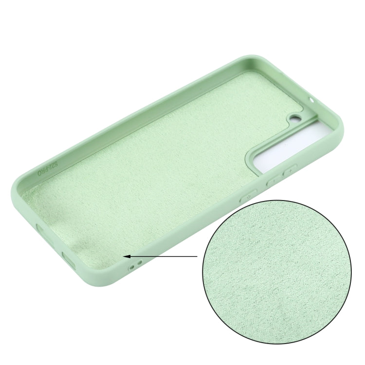 For Samsung Galaxy S22 5G Pure Color Liquid Silicone Shockproof Full Coverage Phone Case(Green)-garmade.com
