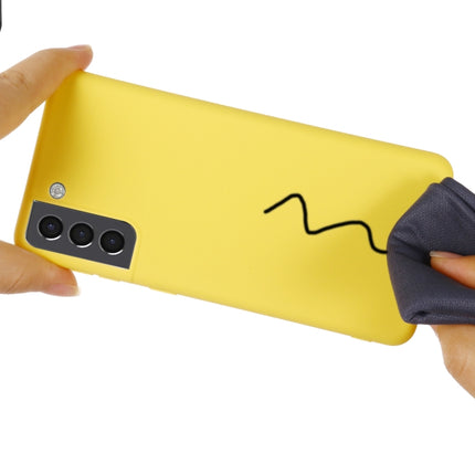 For Samsung Galaxy S22+ 5G Pure Color Liquid Silicone Shockproof Full Coverage Phone Case(Yellow)-garmade.com