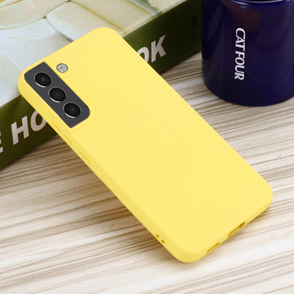 For Samsung Galaxy S22+ 5G Pure Color Liquid Silicone Shockproof Full Coverage Phone Case(Yellow)-garmade.com