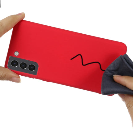For Samsung Galaxy S22+ 5G Pure Color Liquid Silicone Shockproof Full Coverage Phone Case(Red)-garmade.com