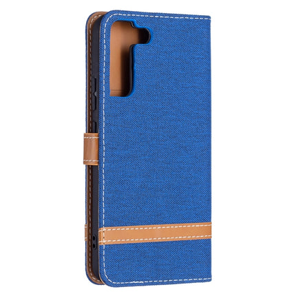For Samsung Galaxy S22+ 5G Color Matching Denim Texture Leather Case with Holder & Card Slots & Wallet & Lanyard(Royal Blue)-garmade.com