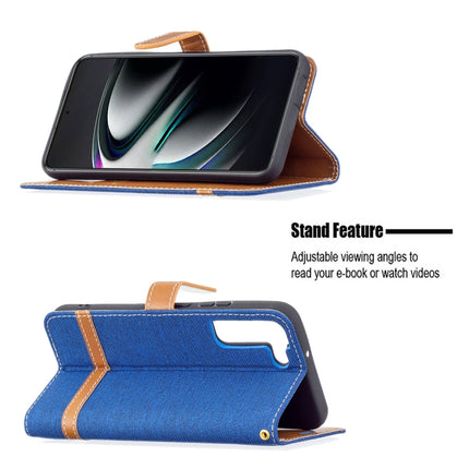 For Samsung Galaxy S22+ 5G Color Matching Denim Texture Leather Case with Holder & Card Slots & Wallet & Lanyard(Royal Blue)-garmade.com