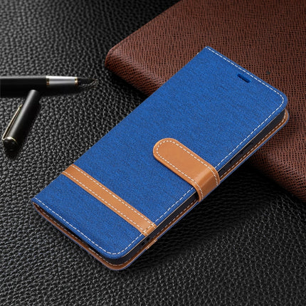 For Samsung Galaxy S22+ 5G Color Matching Denim Texture Leather Case with Holder & Card Slots & Wallet & Lanyard(Royal Blue)-garmade.com