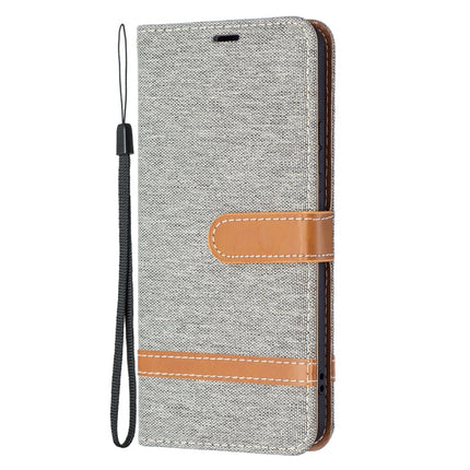 For Samsung Galaxy S22+ 5G Color Matching Denim Texture Leather Case with Holder & Card Slots & Wallet & Lanyard(Grey)-garmade.com