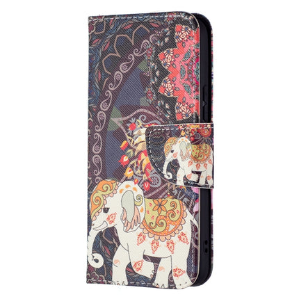 For Samsung Galaxy S22 5G Colored Drawing Pattern Horizontal Flip Phone Leather Case with Holder & Card Slots & Wallet(Flowers Elephant)-garmade.com