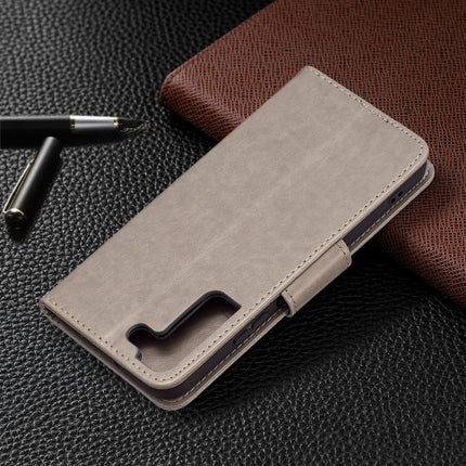 For Samsung Galaxy S22+ 5G Embossing Two Butterflies Pattern Leather Phone Case with Holder & Card Slot & Wallet & Lanyard(Grey)-garmade.com