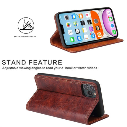 For iPhone 11 Pro Retro Tree Bark Texture PU Magnetic Horizontal Flip Leather Case with Holder & Card Slots & Wallet(Brown)-garmade.com