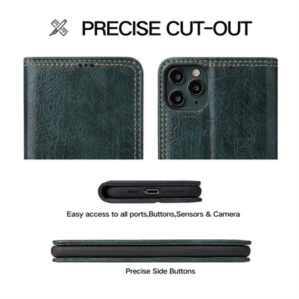 For iPhone 11 Pro Retro Tree Bark Texture PU Magnetic Horizontal Flip Leather Case with Holder & Card Slots & Wallet(Green)-garmade.com