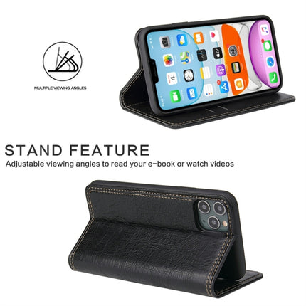For iPhone 11 Pro Max Retro Tree Bark Texture PU Magnetic Horizontal Flip Leather Case with Holder & Card Slots & Wallet(Black)-garmade.com