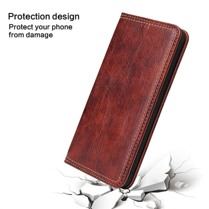 For iPhone X / XS Retro Tree Bark Texture PU Magnetic Horizontal Flip Leather Case with Holder & Card Slots & Wallet(Brown)-garmade.com