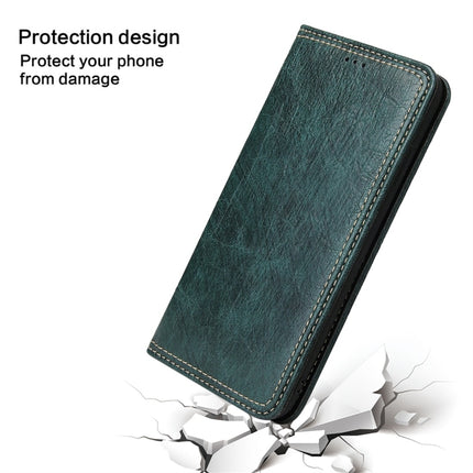 For iPhone X / XS Retro Tree Bark Texture PU Magnetic Horizontal Flip Leather Case with Holder & Card Slots & Wallet(Green)-garmade.com