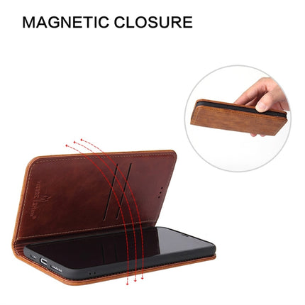 For iPhone X / XS Retro Tree Bark Texture PU Magnetic Horizontal Flip Leather Case with Holder & Card Slots & Wallet(Khaki)-garmade.com