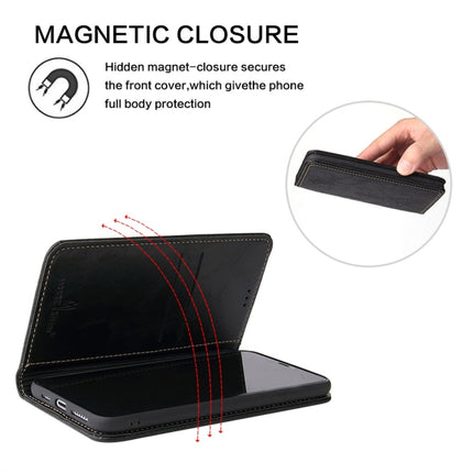 For iPhone XR Retro Tree Bark Texture PU Magnetic Horizontal Flip Leather Case with Holder & Card Slots & Wallet(Black)-garmade.com