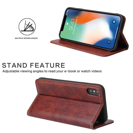 For iPhone XR Retro Tree Bark Texture PU Magnetic Horizontal Flip Leather Case with Holder & Card Slots & Wallet(Brown)-garmade.com