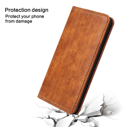 For iPhone XR Retro Tree Bark Texture PU Magnetic Horizontal Flip Leather Case with Holder & Card Slots & Wallet(Khaki)-garmade.com