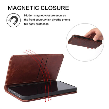 For iPhone XS Max Retro Tree Bark Texture PU Magnetic Horizontal Flip Leather Case with Holder & Card Slots & Wallet(Brown)-garmade.com