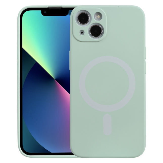 Liquid Silicone Shockproof Magsafe Case For iPhone 13 mini(Light Cyan)-garmade.com