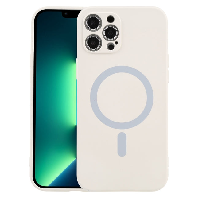 Liquid Silicone Shockproof Magsafe Case For iPhone 13 Pro(White)-garmade.com