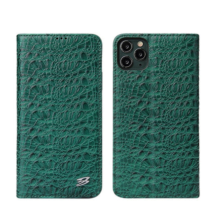 For iPhone 11 Pro Crocodile Texture PC + TPU Horizontal Flip Leather Case with Holder & Card Slots & Wallet(Green)-garmade.com
