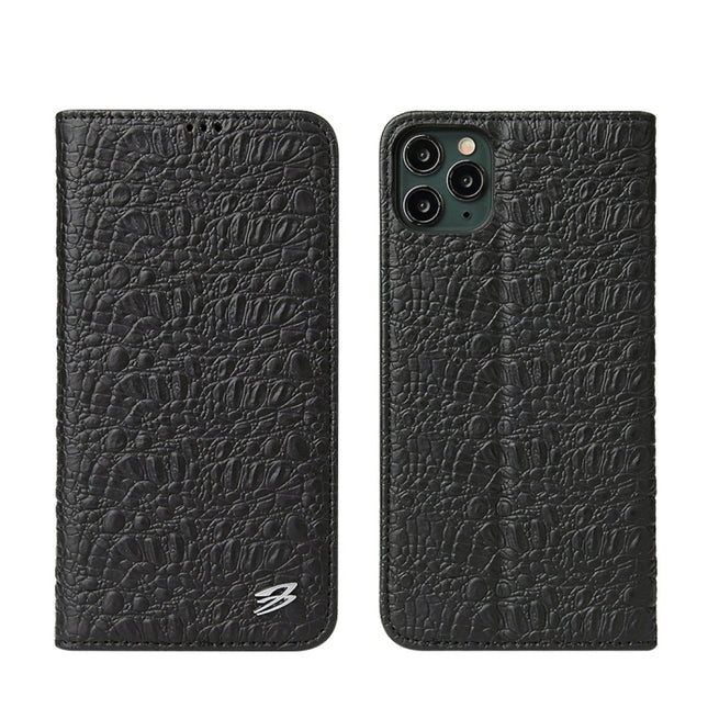 For iPhone 11 Crocodile Texture PC + TPU Horizontal Flip Leather Case with Holder & Card Slots & Wallet(Black)-garmade.com