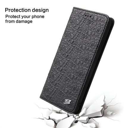 For iPhone XR Crocodile Texture PC + TPU Horizontal Flip Leather Case with Holder & Card Slots & Wallet(Black)-garmade.com