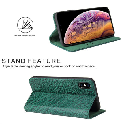 For iPhone XR Crocodile Texture PC + TPU Horizontal Flip Leather Case with Holder & Card Slots & Wallet(Green)-garmade.com