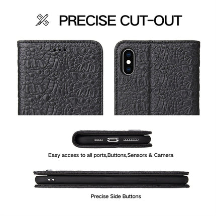 For iPhone XS Max Crocodile Texture PC + TPU Horizontal Flip Leather Case with Holder & Card Slots & Wallet(Black)-garmade.com