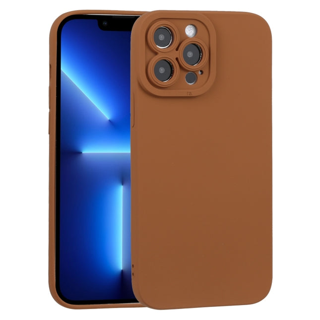 TPU Oil-sprayed Soft Phone Case For iPhone 13 Pro(Brown)-garmade.com