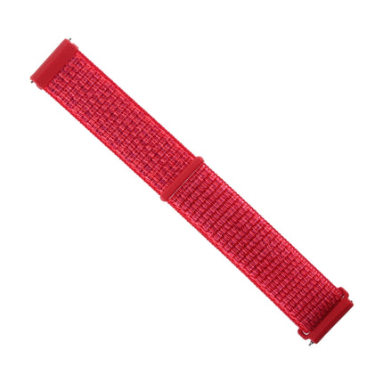 For Fitbit Versa / Versa 2 Nylon Watchband with Hook and Loop Fastener(Red)-garmade.com