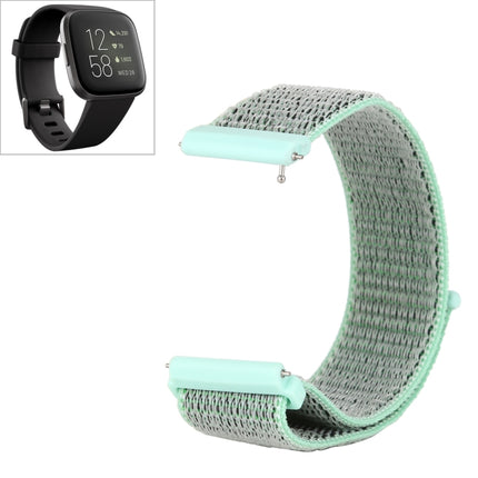 For Fitbit Versa / Versa 2 Nylon Watchband with Hook and Loop Fastener(Green Gray)-garmade.com